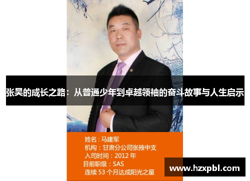 张昊的成长之路：从普通少年到卓越领袖的奋斗故事与人生启示